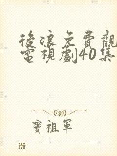 后浪免费观看的电视剧40集在线播放