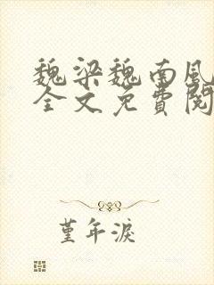 魏梁魏南风po全文免费阅读笔趣阁