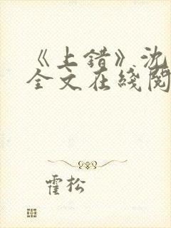 《上错》沈南初全文在线阅读笔趣阁