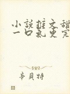 小说推文甜宠文一口气更完