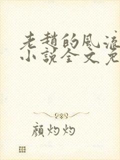 老赵的风流人生小说全文免费阅读