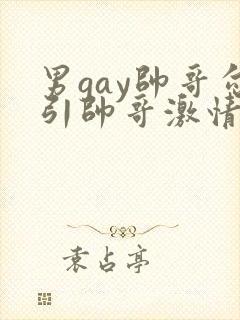 男gay帅哥勾引帅哥激情视频