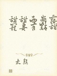 甜甜西米露帝少宠妻有点甜封面