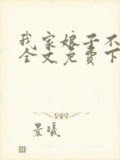 我家娘子不对劲全文免费下载封面