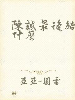 陈诚最后结局是什么