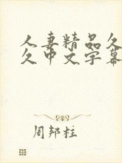 人妻精品久久久久中文字幕