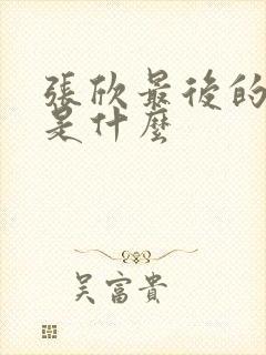 张欣最后的结局是什么