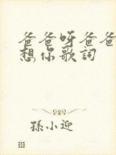 爸爸呀爸爸呀我想你歌词