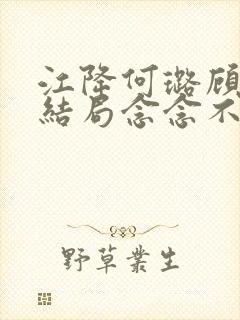 江降何璐顾湛大结局念念不忘封面