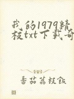 我的1979精校txt下载奇书网封面