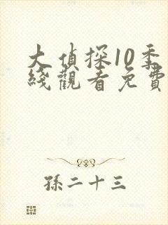 大侦探10季在线观看免费高清