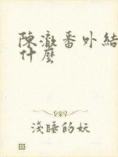 陈澈番外结局是什么