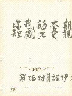 你我的不期而遇短剧免费观看全集