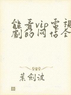 能看vip电视剧的网站全网