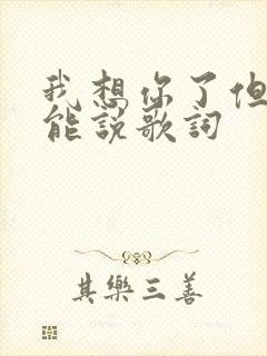 我想你了但我不能说歌词