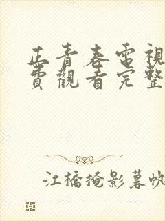 正青春电视剧免费观看完整版西瓜封面