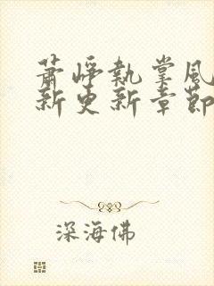 萧峥执掌风云最新更新章节