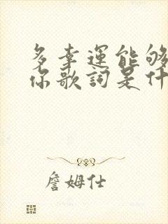 多幸运能够遇见你歌词是什么意思封面