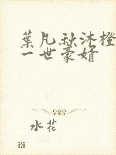 叶凡秋沐橙小说一世豪婿