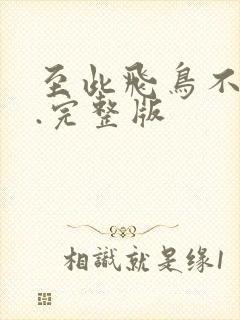至此飞鸟不相逢.完整版封面