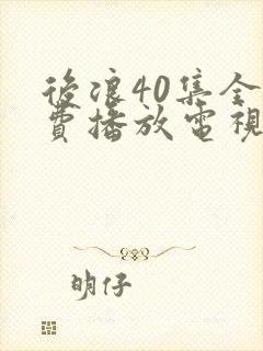 后浪40集全免费播放电视剧