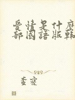 爱情是什么第四部国语版韩剧