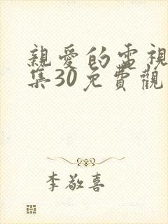 亲爱的电视剧全集30免费观看封面