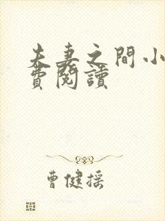 夫妻之间小说免费阅读