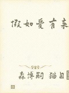 假如爱有来生封面