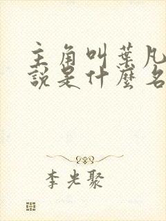 主角叫叶凡的小说是什么名字封面