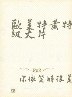 欧美特黄特黄一级大片