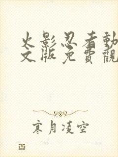 火影忍者动漫中文版免费观看