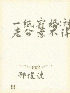 一纸宠婚:神秘老公惹不得小说封面