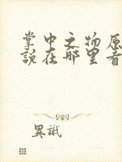 掌中之物原著小说在哪里看