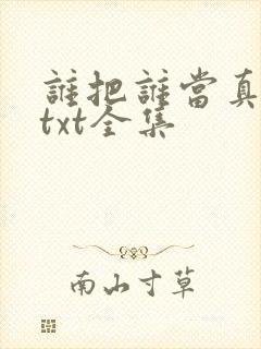 谁把谁当真下载txt全集