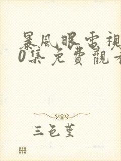 暴风眼电视剧40集免费观看全集