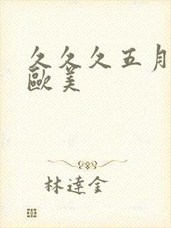 久久久五月激情欧美