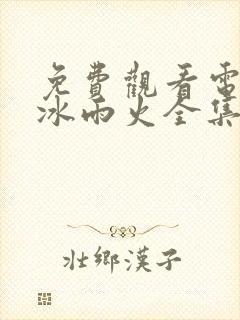 免费观看电视剧冰雨火全集