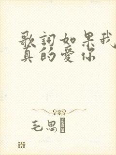 歌词如果我说我真的爱你