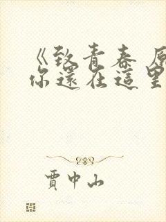 《致青春 原来你还在这里》