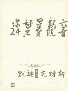 你好星期六2024免费观看策驰影视封面