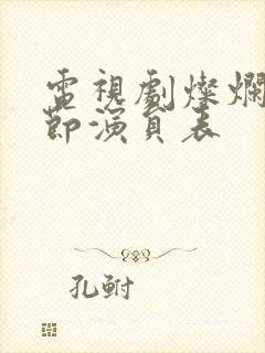 电视剧灿烂的季节演员表