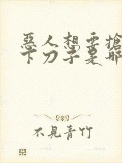 恶人想要抢救一下刀子是哪一集