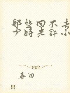 那些回不去的年少时光许小波结局