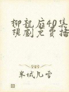 柳龙庭40集电视剧免费播放封面