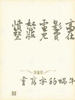 愤怒电影高清完整版免费在线观看