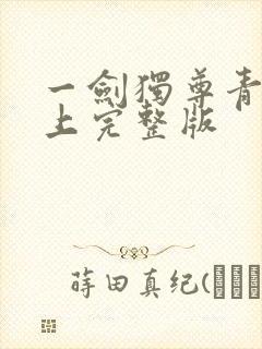 一剑独尊青鸾峰上完整版封面
