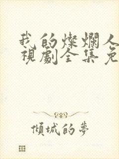 我的灿烂人生电视剧全集免费收看