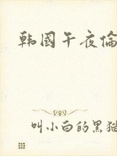 韩国午夜伦理片封面