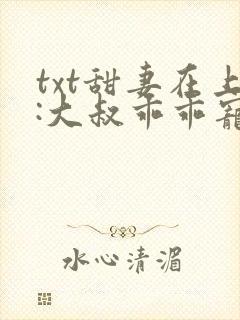 txt甜妻在上:大叔乖乖宠我封面